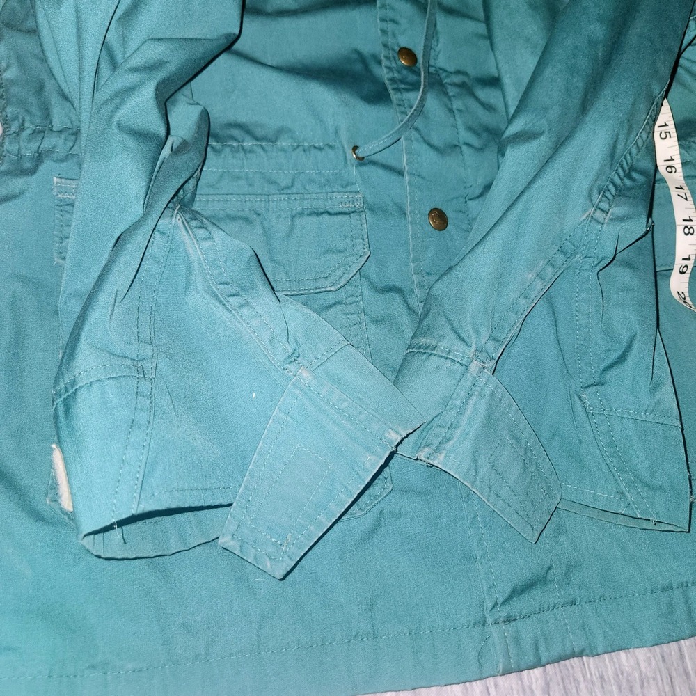 Vintage Woolrich Woman Green Field Jacket Wool Lined Barn Coat Size M - Picture 8 of 13